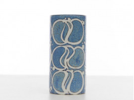 Vase scandinave cylindrique en ceramique 663/3505 motif Baca