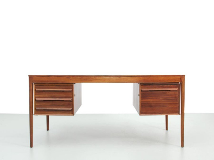 Bureau scandinave à 2 caissons en palissandre de Rio