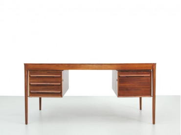 Bureau scandinave à 2 caissons en palissandre de Rio