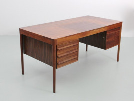 Bureau scandinave à 2 caissons en palissandre de Rio