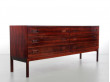 Mid-Century  modern scandinavian chest of drawer in Rio rosewood by Arne Wahl Iversen