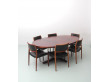 Mid-Century  modern scandinavian oval dining table in Rio rosewood by John Mortensen