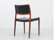 Mid-Century  modern scandinavian set of 6 chairs in Rio rosewood model n°80  by Niels Møller