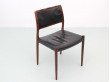 Mid-Century  modern scandinavian set of 6 chairs in Rio rosewood model n°80  by Niels Møller