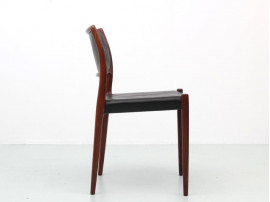 Mid-Century  modern scandinavian set of 6 chairs in Rio rosewood model n°80  by Niels Møller