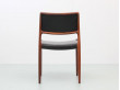 Mid-Century  modern scandinavian set of 6 chairs in Rio rosewood model n°80  by Niels Møller