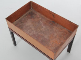 Mid-Century  modern scandinavian planter in Rio rosewood and copper by Arne Wahl Iversen