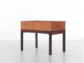 Mid-Century  modern scandinavian planter in Rio rosewood and copper by Arne Wahl Iversen