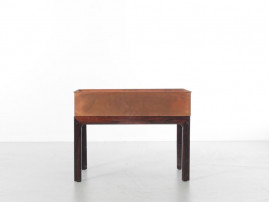 Mid-Century  modern scandinavian planter in Rio rosewood and copper by Arne Wahl Iversen