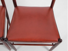 Mid-Century  modern  set of 4 dining chairs in Rio rosewood by H. Vestervig Eriksen