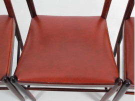 Mid-Century  modern  set of 4 dining chairs in Rio rosewood by H. Vestervig Eriksen