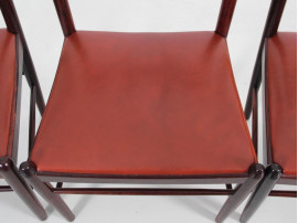 Mid-Century  modern  set of 4 dining chairs in Rio rosewood by H. Vestervig Eriksen