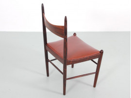 Mid-Century  modern  set of 4 dining chairs in Rio rosewood by H. Vestervig Eriksen