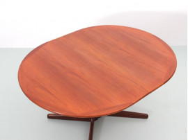 Mid-Century  modern scandinavian oval dining table in teak