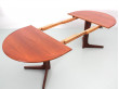 Mid-Century  modern scandinavian oval dining table in teak