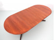 Mid-Century  modern scandinavian oval dining table in teak