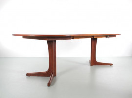 Mid-Century  modern scandinavian oval dining table in teak