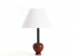 Lampe scandinave en teck et cuir