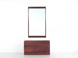 Grand miroir scandinave en palissandre de Rio. 