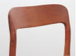 Mid-Century  modern scandinavian pair of teak dining chairs model 75 by Niel Møller