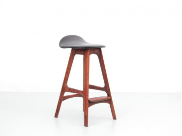 Mid-Century  modern scandinavian bar stool in Rio rosewood by  Erik Buch