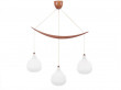 Mid-Century  modern scandinavian triple pendant lamp by Uno Christiansen