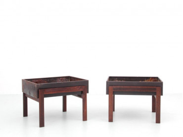 Mid-Century modern scandinavian pair of  planter  in Rio rosewood