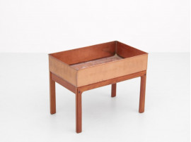 Mid-Century  modern scandinavian planter in teak and copper by Arne Wahl Iversen