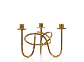 Mid-Century  modern scandinavian candlestick in brass by Josef Frank