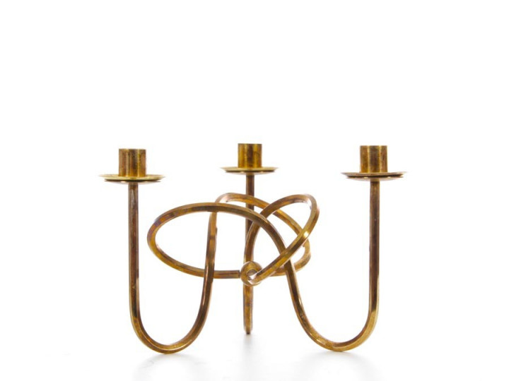 Mid-Century  modern scandinavian candlestick in brass by Josef Frank