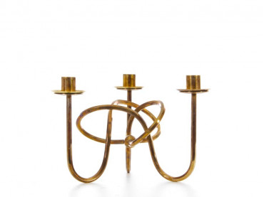 Mid-Century  modern scandinavian candlestick in brass by Josef Frank