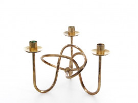 Mid-Century  modern scandinavian candlestick in brass by Josef Frank