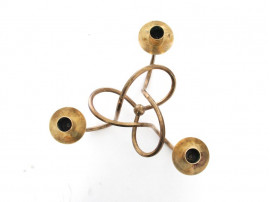 Mid-Century  modern scandinavian candlestick in brass by Josef Frank