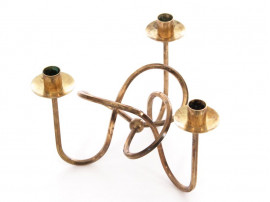 Mid-Century  modern scandinavian candlestick in brass by Josef Frank