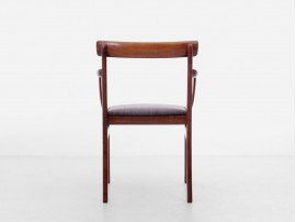 Mid-Century  modern scandinavian set of 6 chairs and 2 armchairs in Rio rosewood model Rungstelund by Ole Wanscher