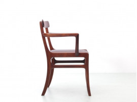 Mid-Century  modern scandinavian set of 6 chairs and 2 armchairs in Rio rosewood model Rungstelund by Ole Wanscher