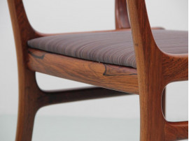 Mid-Century  modern scandinavian set of 6 chairs and 2 armchairs in Rio rosewood model Rungstelund by Ole Wanscher