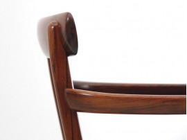 Mid-Century  modern scandinavian set of 6 chairs and 2 armchairs in Rio rosewood model Rungstelund by Ole Wanscher