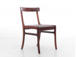 Mid-Century  modern scandinavian set of 6 chairs and 2 armchairs in Rio rosewood model Rungstelund by Ole Wanscher