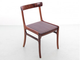 Mid-Century  modern scandinavian set of 6 chairs and 2 armchairs in Rio rosewood model Rungstelund by Ole Wanscher