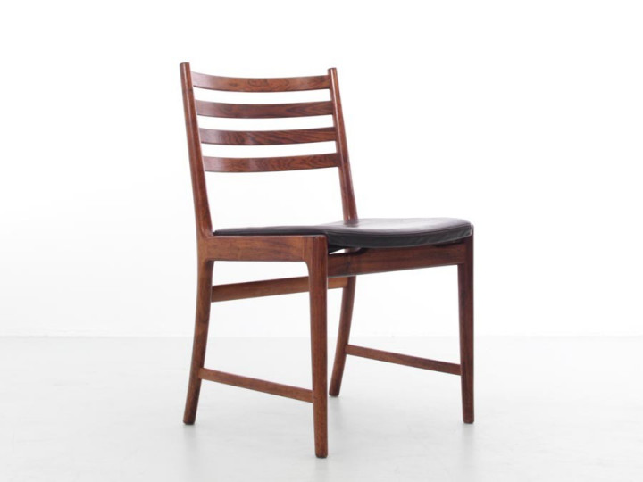 Mid-Century  modern scandinavian set of 6 chairs in Rio rosewood  by Kai Lyngfeldt Larsen