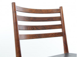 Mid-Century  modern scandinavian set of 6 chairs in Rio rosewood  by Kai Lyngfeldt Larsen