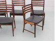 Mid-Century  modern scandinavian set of 6 chairs in Rio rosewood  by Kai Lyngfeldt Larsen