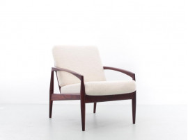 Mid-Century  modern scandinavian lounge chair in Rio rosewood model Paperknive by Kai Kristiansen