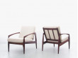 Mid-Century  modern scandinavian lounge chair in Rio rosewood model Paperknive by Kai Kristiansen