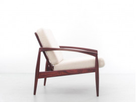 Mid-Century  modern scandinavian lounge chair in Rio rosewood model Paperknive by Kai Kristiansen