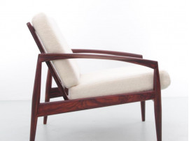 Mid-Century  modern scandinavian lounge chair in Rio rosewood model Paperknive by Kai Kristiansen