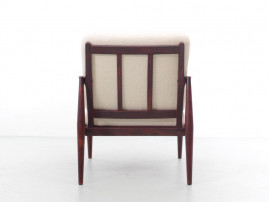 Mid-Century  modern scandinavian lounge chair in Rio rosewood model Paperknive by Kai Kristiansen