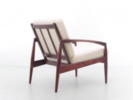 Mid-Century  modern scandinavian lounge chair in Rio rosewood model Paperknive by Kai Kristiansen