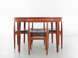 Table de repas scandinave à rallonges Dining set en teck model 630